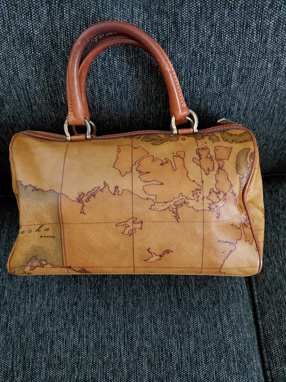 Alviero Martini Map-Print Boston Bag - Picture 4 of 10